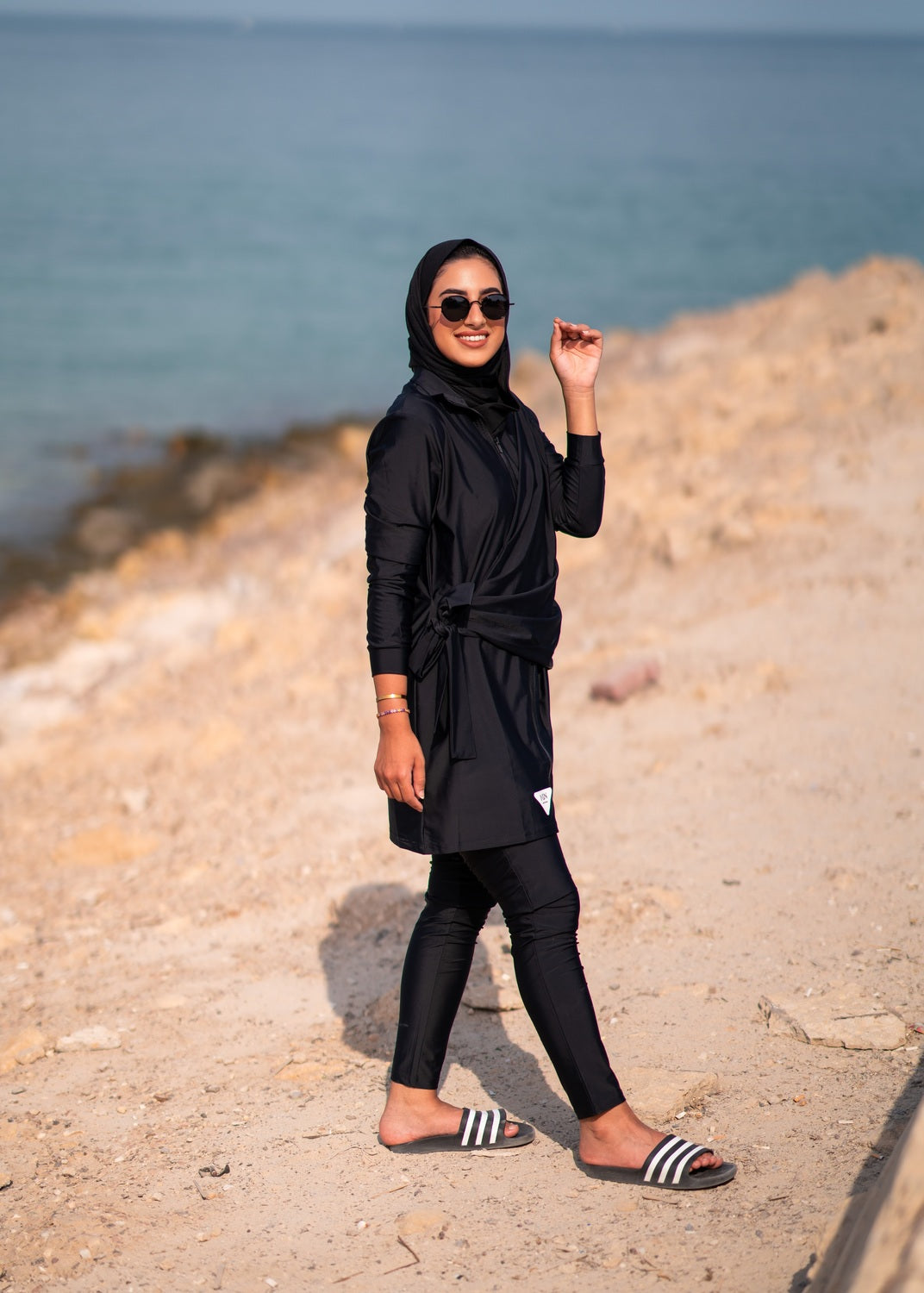 <tc> بوركيني مع ربطة جانبية + توربان</tc>