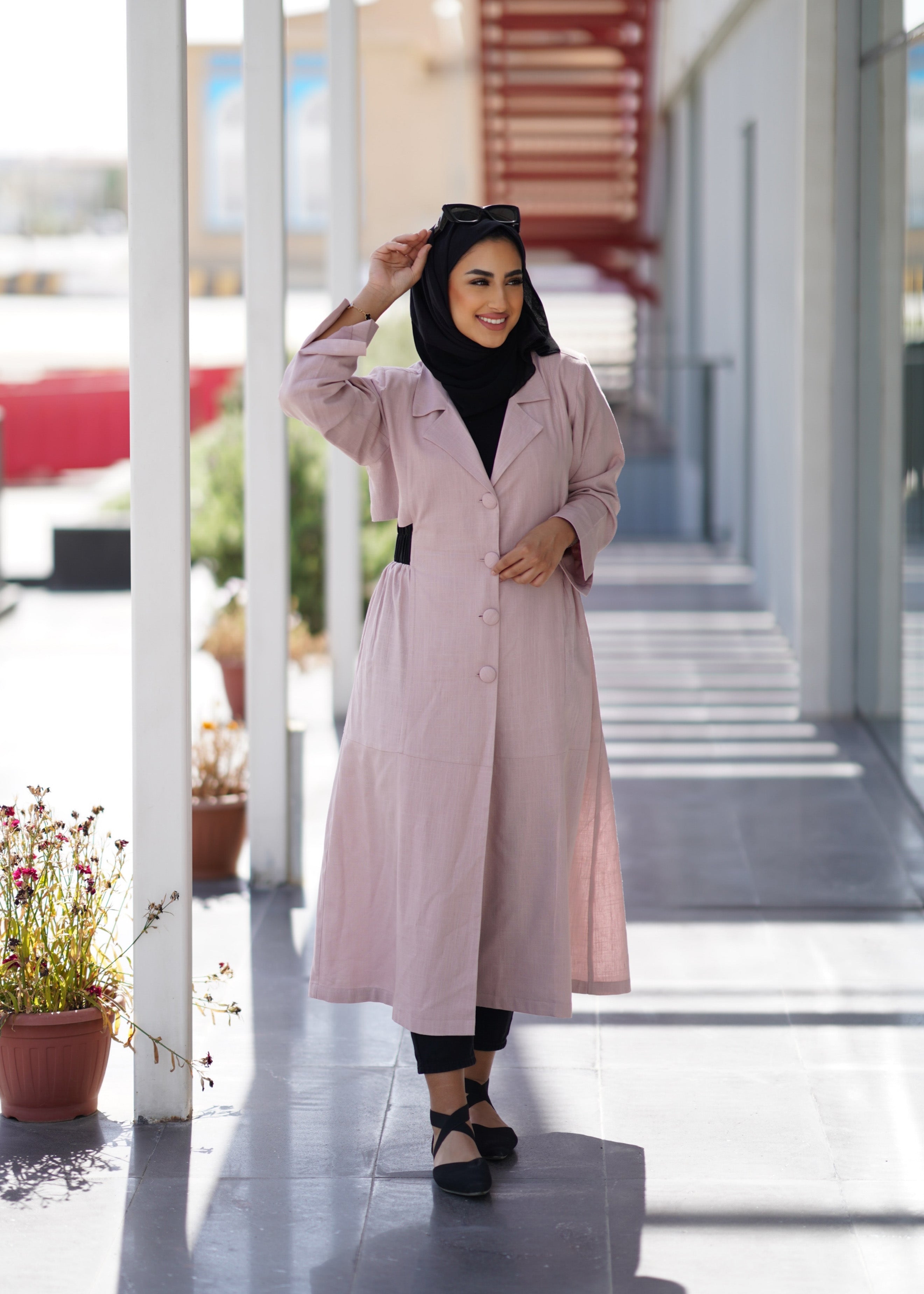 مرنة الخصر المقسم السترة الظهر