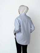 Stripe Sheer Embroidery Shirt