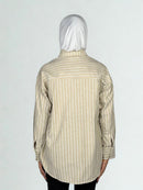 Stripe Sheer Embroidery Shirt