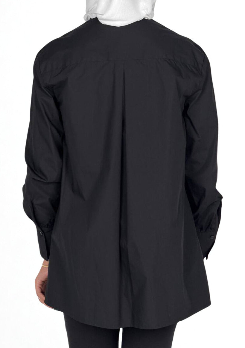 Black Oversize Floppy-Collar Shirt