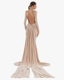 Desert Nude Queen High Neck Long Dress