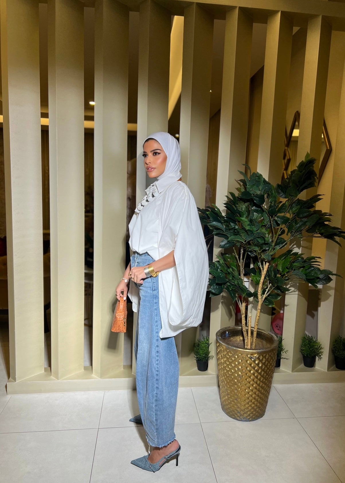 Oversized Button-Down Cape Shirt