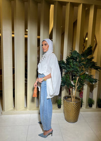 Oversized Button-Down Cape Shirt