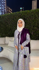 Floral Daraa Velvet Rope Neck Scarf