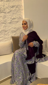 Floral Daraa Velvet Rope Neck Scarf