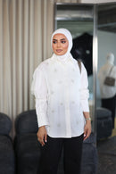 قميص بأزرار مزخرف بنجمة سلفر