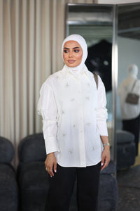 قميص بأزرار مزخرف بنجمة سلفر