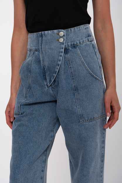 High-Rise Wide Legs Light Jeans